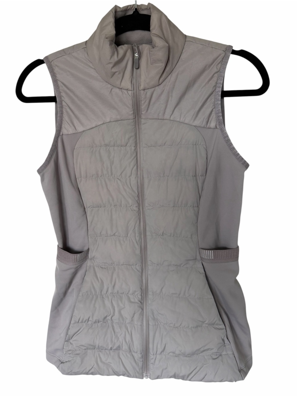 ✅ lululemon Light Gray lavender Quilted Puffer Vest - Sleeveless Zip Front sz 6
